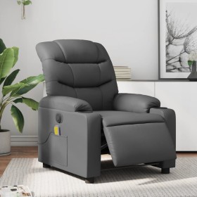 Sillón de masaje reclinable eléctrico cuero sintético gris de , Sillones - Ref: Foro24-3206595, Precio: 271,27 €, Descuento: %