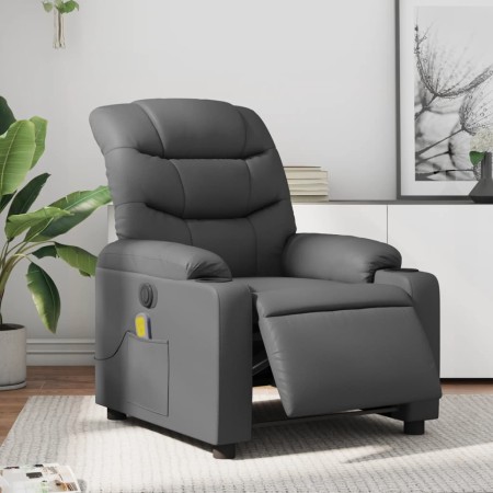Grauer elektrisch verstellbarer Massagesessel aus Kunstleder von , Sessel - Ref: Foro24-3206595, Preis: 271,27 €, Rabatt: %