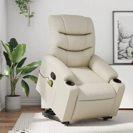 Cremefarbener Fußmassagesessel aus Kunstleder von , Sessel - Ref: Foro24-3206607, Preis: 334,66 €, Rabatt: %