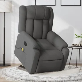 Silla de masaje reclinable de pie de tela gris oscuro de , Sillones - Ref: Foro24-3205329, Precio: 303,87 €, Descuento: %