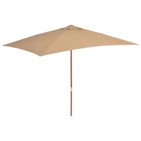 Sonnenschirm mit Holzstange 200x300 cm taupegrau von vidaXL, Sonnenschirme - Ref: Foro24-44514, Preis: 74,45 €, Rabatt: %