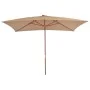 Garden umbrella with wooden pole 200x300 cm taupe gray by vidaXL, Umbrellas - Ref: Foro24-44514, Price: 77,90 €, Discount: %