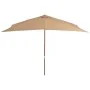 Garden umbrella with wooden pole 200x300 cm taupe gray by vidaXL, Umbrellas - Ref: Foro24-44514, Price: 77,90 €, Discount: %