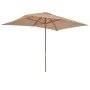 Garden umbrella with wooden pole 200x300 cm taupe gray by vidaXL, Umbrellas - Ref: Foro24-44514, Price: 77,90 €, Discount: %