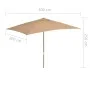 Garden umbrella with wooden pole 200x300 cm taupe gray by vidaXL, Umbrellas - Ref: Foro24-44514, Price: 77,90 €, Discount: %