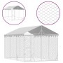 Perrera exterior con techo acero galvanizado plata 3x4,5x2,5 m en Casetas y cercados para perros | Comprar online en Foro24