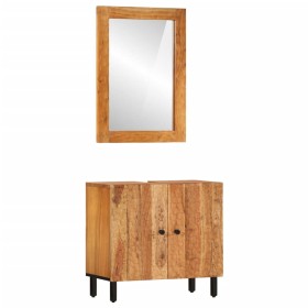 Conjunto de armarios de baño 2 piezas madera maciza de acacia en Muebles de baño | Comprar online en Foro24
