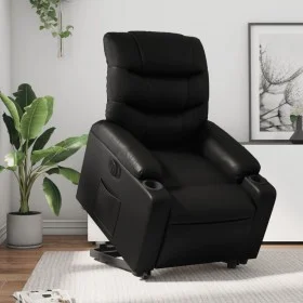 Sillón reclinable elevable eléctrico de cuero sintético negro de , Sillones - Ref: Foro24-3206613, Precio: 368,69 €, Descuent...