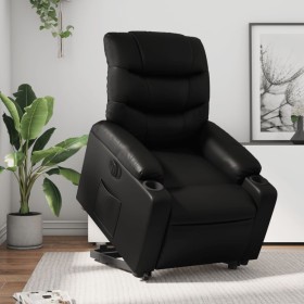 Sillón reclinable elevable eléctrico de cuero sintético negro de , Sillones - Ref: Foro24-3206613, Precio: 322,74 €, Descuent...