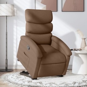 Sillón reclinable elevable de tela marrón de , Sillones - Ref: Foro24-3203982, Precio: 256,22 €, Descuento: %