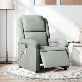 Hellgrauer elektrischer Massagesessel aus Samt von , Sessel - Ref: Foro24-3204289, Preis: 262,75 €, Rabatt: %