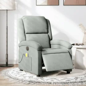 Hellgrauer elektrischer Massagesessel aus Samt von , Sessel - Ref: Foro24-3204289, Preis: 267,74 €, Rabatt: %