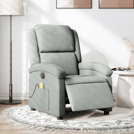 Hellgrauer elektrischer Massagesessel aus Samt von , Sessel - Ref: Foro24-3204289, Preis: 262,75 €, Rabatt: %