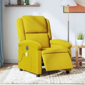 Sillón reclinable de masaje eléctrico terciopelo amarillo de , Sillones - Ref: Foro24-3204296, Precio: 277,96 €, Descuento: %