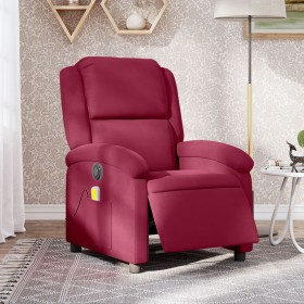 Sillón reclinable de masaje eléctrico terciopelo rojo tinto de , Sillones - Ref: Foro24-3204294, Precio: 286,83 €, Descuento: %