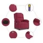 Sillón reclinable de masaje eléctrico terciopelo rojo tinto de , Sillones - Ref: Foro24-3204294, Precio: 292,74 €, Descuento: %