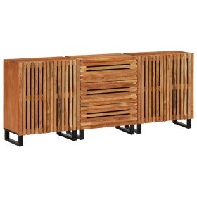 Aparador 3 piezas madera maciza acacia 60x34x75 cm en Aparadores | Comprar online en Foro24