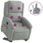 Hellgrauer, anhebbarer Massagesessel aus Samt von , Sessel - Ref: Foro24-3204311, Preis: 305,11 €, Rabatt: %