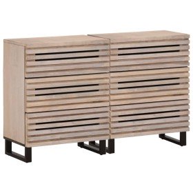 Aparador 2 piezas madera maciza de mango 60x34x75 cm en Aparadores | Comprar online en Foro24