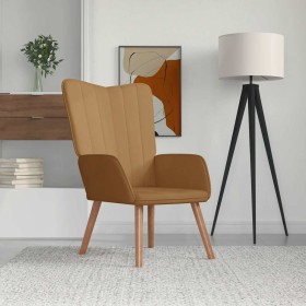 Sillón de relax de terciopelo marrón en Sillones | Comprar online en Foro24