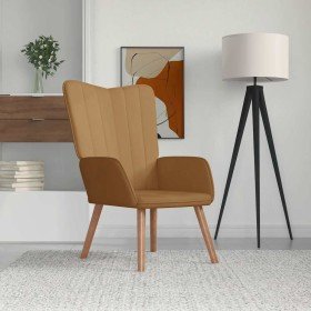 Sillón de relax de terciopelo marrón en Sillones | Comprar online en Foro24