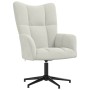 Sillón de relax de terciopelo blanco crema en Sillones | Comprar online en Foro24