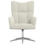 Sillón de relax de terciopelo blanco crema en Sillones | Comprar online en Foro24