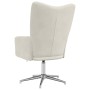 Sillón de relax de terciopelo blanco crema en Sillones | Comprar online en Foro24