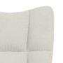 Sillón de relax de terciopelo blanco crema en Sillones | Comprar online en Foro24
