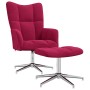 Sillón de relax con taburete terciopelo rojo tinto en Sillones | Comprar online en Foro24