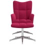 Sillón de relax con taburete terciopelo rojo tinto en Sillones | Comprar online en Foro24