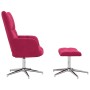 Sillón de relax con taburete terciopelo rojo tinto en Sillones | Comprar online en Foro24