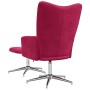 Sillón de relax con taburete terciopelo rojo tinto en Sillones | Comprar online en Foro24