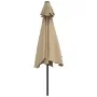 Sombrilla de jardín con luces LED palo de acero 300cm gris topo de vidaXL, Sombrillas - Ref: Foro24-44512, Precio: 98,59 €, D...