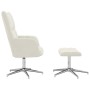Sillón de relax con taburete terciopelo blanco crema en Sillones | Comprar online en Foro24