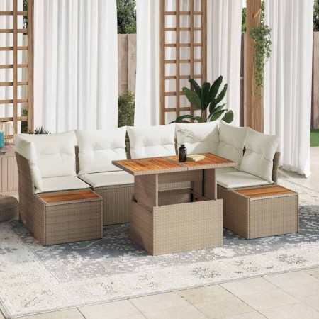 Conjunto de sofá de jardín 10 pcs Beige Poliratán en Conjuntos de jardín | Comprar online en Foro24