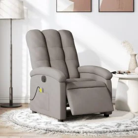 Sillón reclinable de masaje eléctrico tela gris taupe de , Sillones - Ref: Foro24-3204088, Precio: 268,95 €, Descuento: %