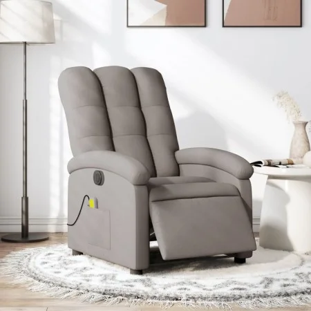 Electric massage recliner taupe gray fabric by , Armchairs - Ref: Foro24-3204088, Price: 268,95 €, Discount: %