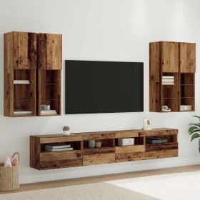 Conjunto de mueble de TV en la pared con luces LED 7 pcs en Muebles TV | Comprar online en Foro24