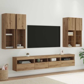 Conjunto de mueble de TV en la pared con luces LED 7 pcs en Muebles TV | Comprar online en Foro24