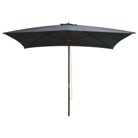 Garden umbrella with wooden pole 200x300 cm anthracite by vidaXL, Umbrellas - Ref: Foro24-44513, Price: 68,46 €, Discount: %