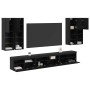 Conjunto de mueble para TV de pared 7 pcs Roble Negro en Muebles TV | Comprar online en Foro24