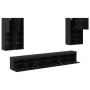 Conjunto de mueble para TV de pared 7 pcs Roble Negro en Muebles TV | Comprar online en Foro24