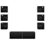 Mueble de TV con tira de luces LED 8 pcs Roble Negro Cristal en Muebles TV | Comprar online en Foro24