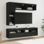 Mueble de TV 7 pcs Roble Negro Madera de ingeniería en Muebles TV | Comprar online en Foro24