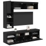 Mueble de TV 7 pcs Roble Negro Madera de ingeniería en Muebles TV | Comprar online en Foro24