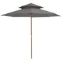 Zweistöckiger Holzmastschirm 270 cm anthrazitgrau von vidaXL, Sonnenschirme - Ref: Foro24-44519, Preis: 78,78 €, Rabatt: %