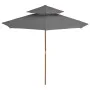 Zweistöckiger Holzmastschirm 270 cm anthrazitgrau von vidaXL, Sonnenschirme - Ref: Foro24-44519, Preis: 78,78 €, Rabatt: %