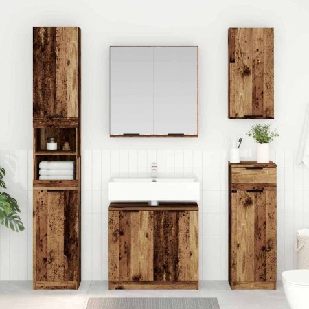 Juego de Muebles de Baño Madera envejecida Madera de ingeniería en Muebles de baño | Comprar online en Foro24