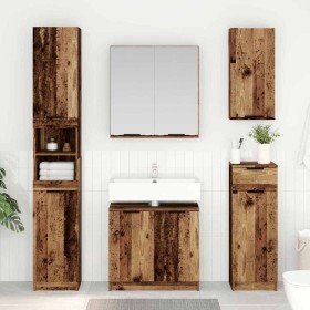 Juego de Muebles de Baño Madera envejecida Madera de ingeniería en Muebles de baño | Comprar online en Foro24